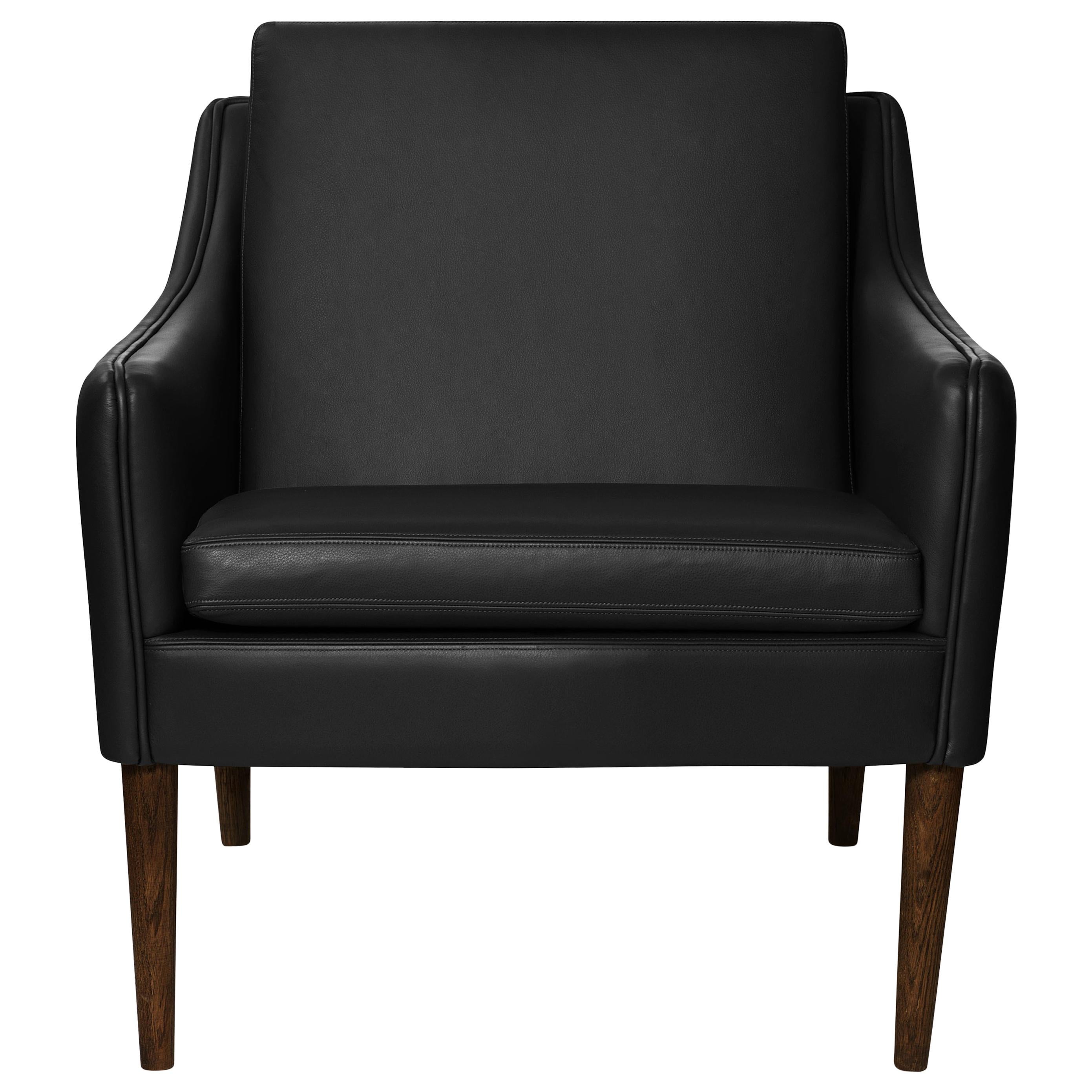 For Sale: Black (Challenger Black) Mr. Olsen Lounge Chair with Walnut Legs, by Hans Olsen from Warm Nordic