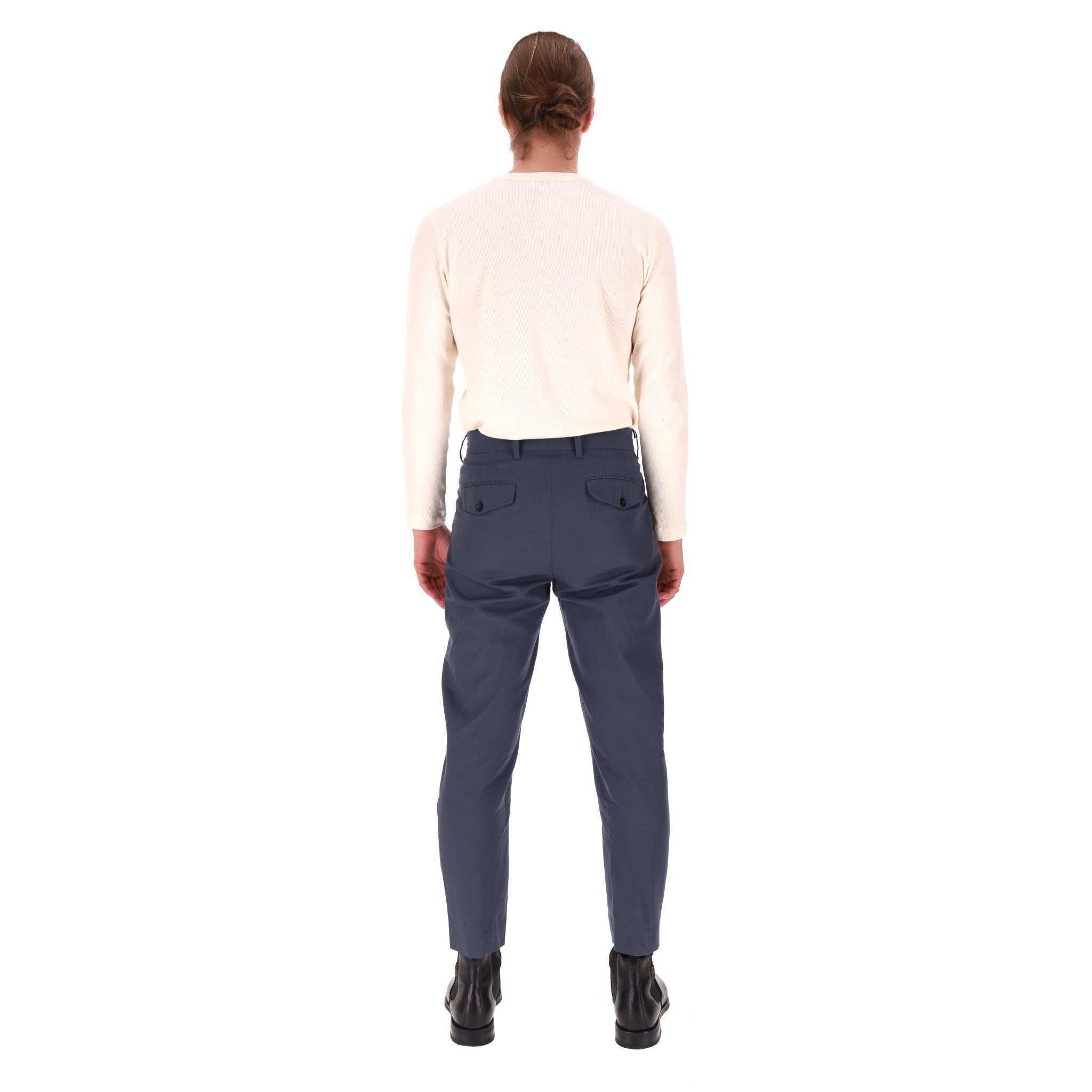 Mr P. Tapered Linen & Cotton Blend Trousers In Excellent Condition For Sale In London, GB