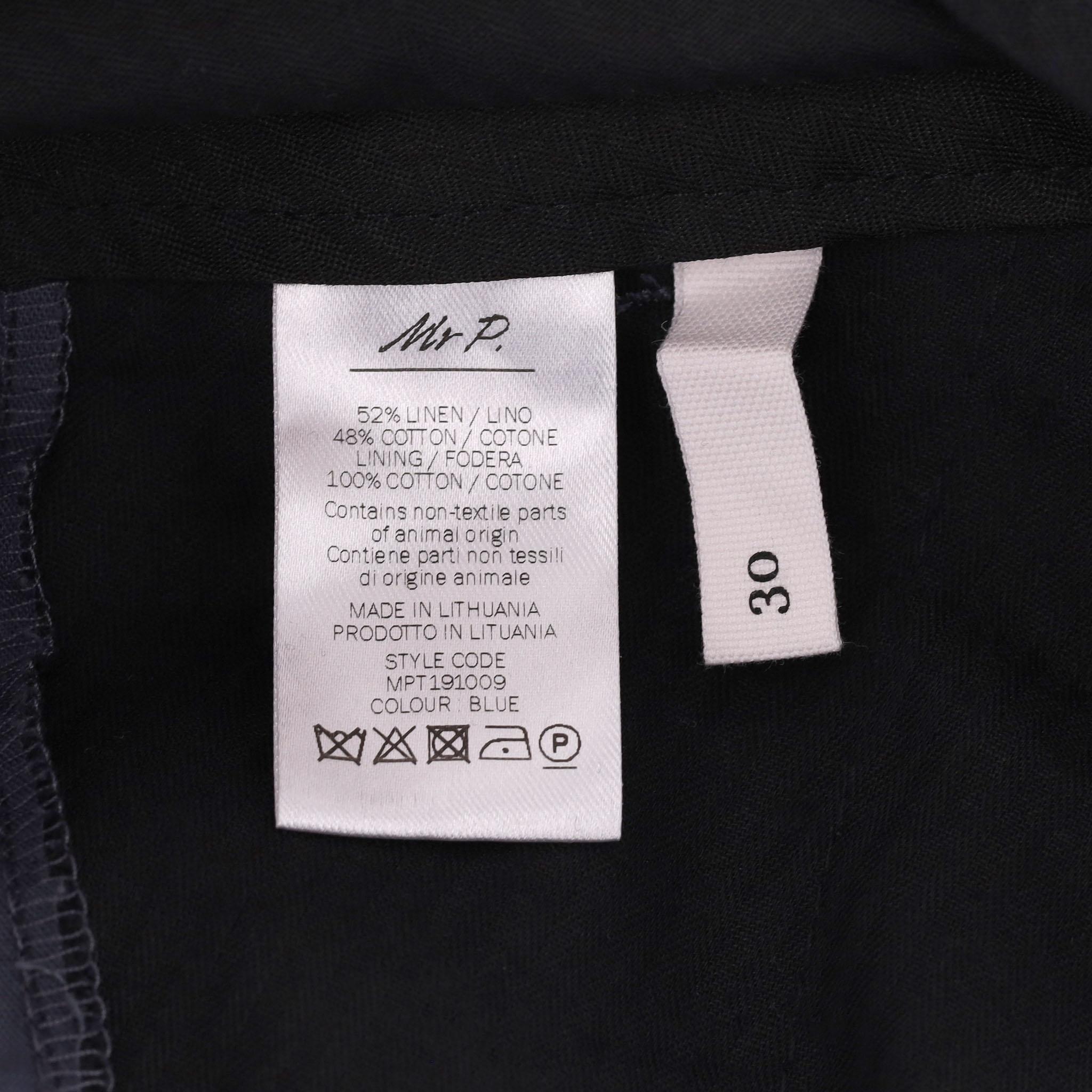 Mr P. Tapered Linen & Cotton Blend Trousers For Sale 2