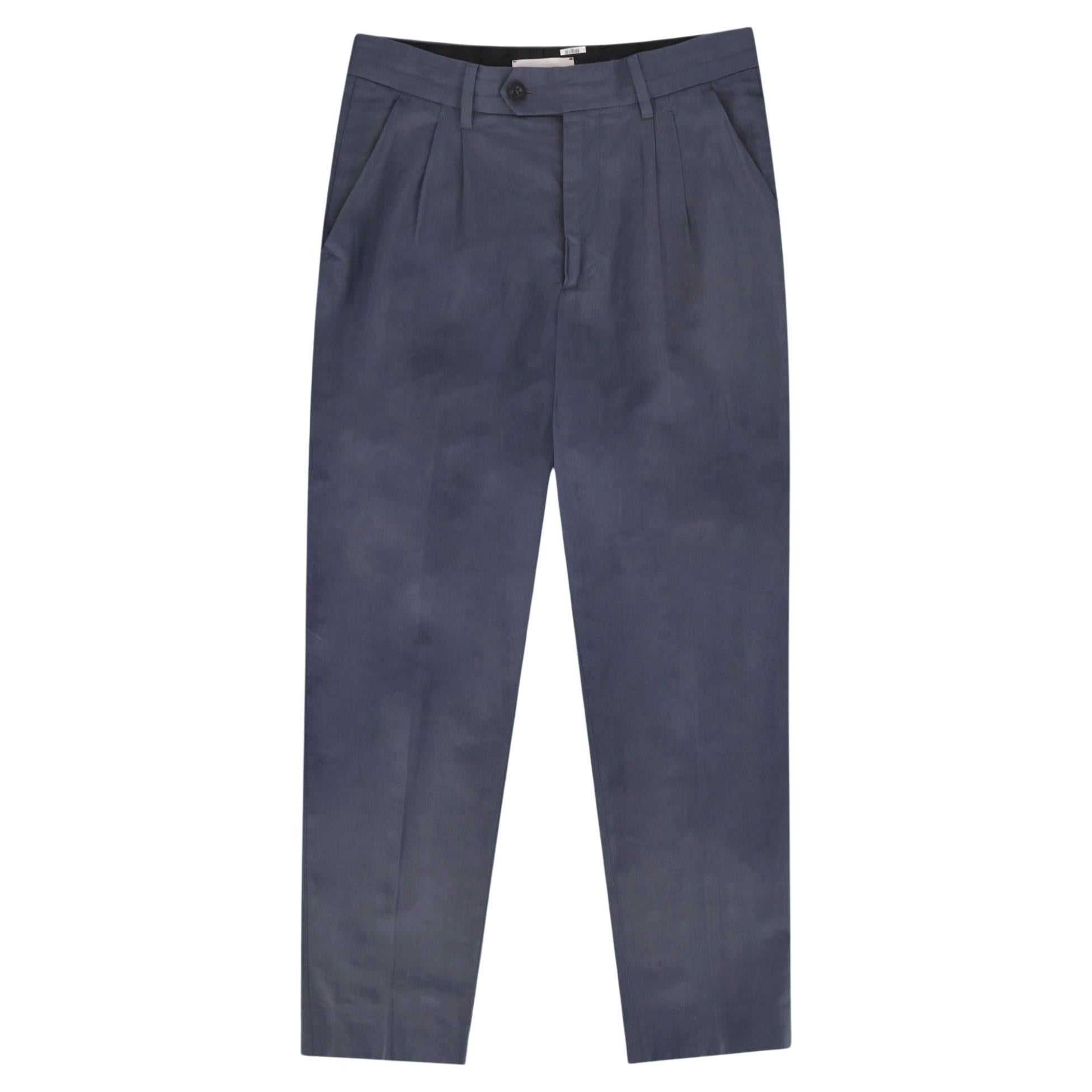 Mr P. Tapered Linen & Cotton Blend Trousers For Sale