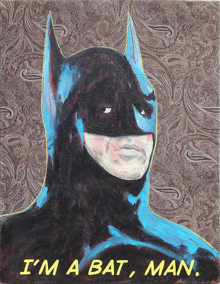 Mr. Painty - "I'm a Bat, Man" Blue Toned Abstract Batman Pop Art Painting  on Brocade For Sale at 1stDibs | abstract batman art, batman painting, pop  art batman