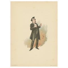 Mr. Pecksniff da Martine Chuzzlewit - Litografia di Dickens di Kyd, 1889