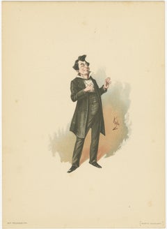 Mr. Pecksniff aus Martin Chuzzlewit - Dickens Charakter Lithographie von Kyd, 1889