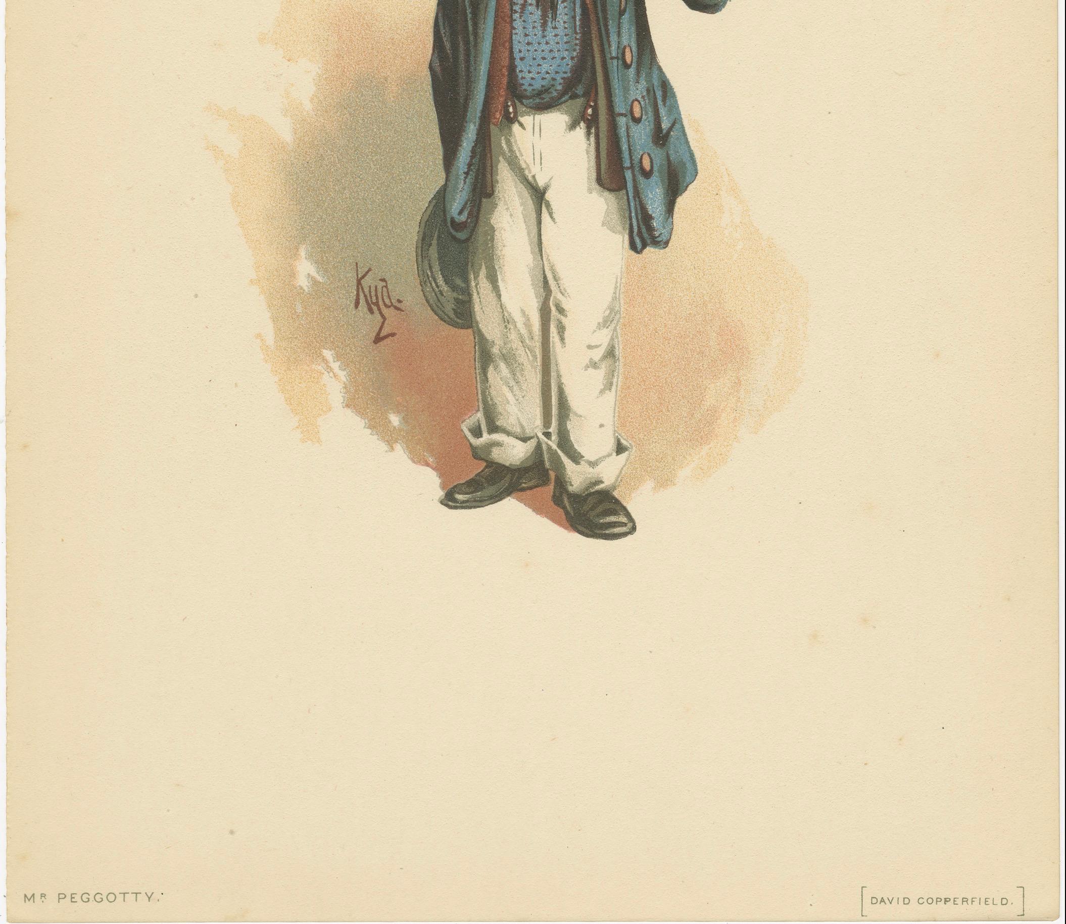 Mr. Peggotty aus David Copperfield - Kyd Charakterdruck nach Dickens, ca. 1889

Diese Original-Chromolithografie zeigt Mr. Peggotty, den gutherzigen Fischer aus Yarmouth aus Charles Dickens' Roman 