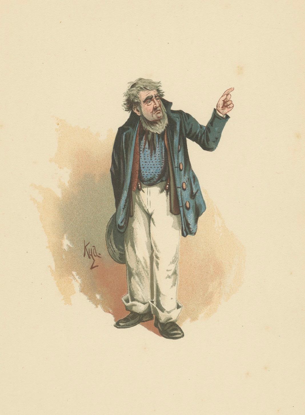 Mr. Peggotty aus David Copperfield - Kyd Charakterdruck nach Dickens, ca. 1889 im Angebot 1