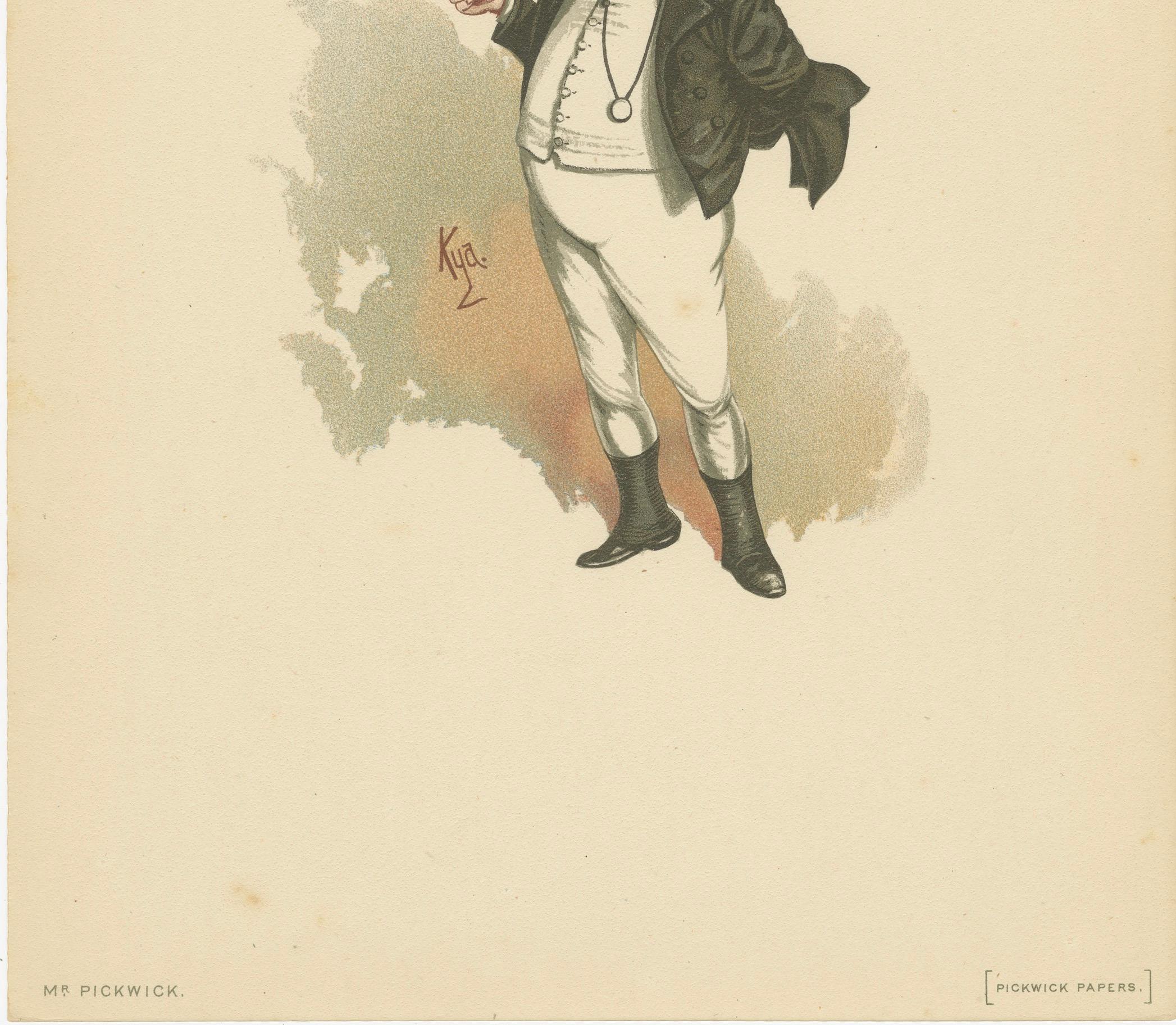 Mr. Pickwick aus den Pickwick Papers - Kyd-Figurendruck nach Dickens, ca. 1889 (Englisch) im Angebot