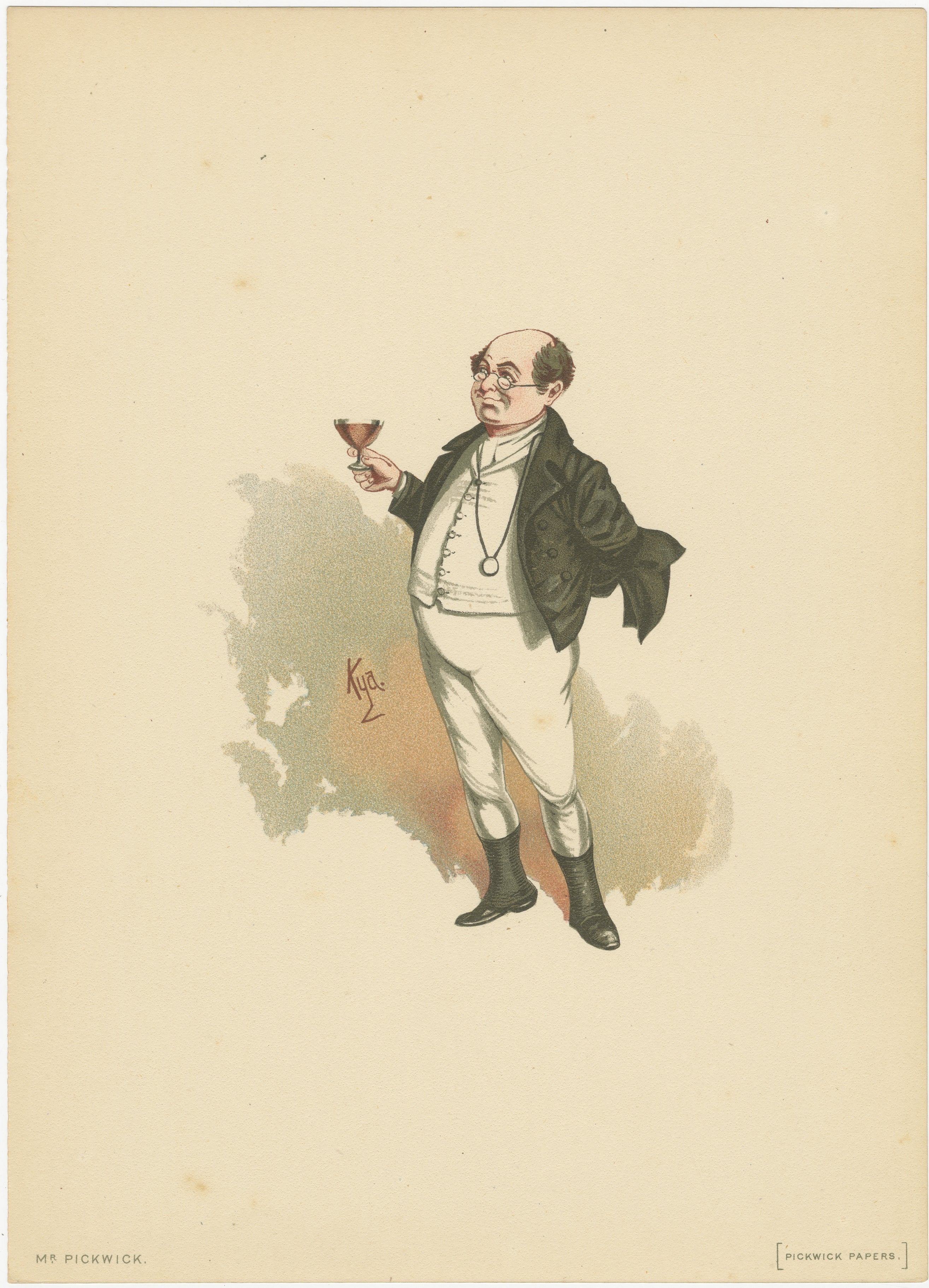 Mr. Pickwick aus den Pickwick Papers - Kyd-Figurendruck nach Dickens, ca. 1889 im Angebot