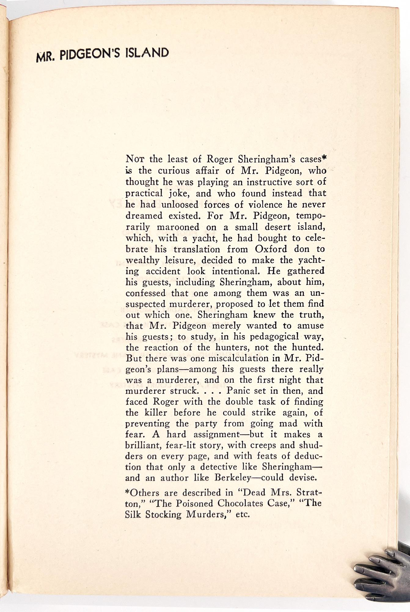 L'île de M. Pidgeon, par Anthony Berkeley Excellent état - En vente à Middletown, NY