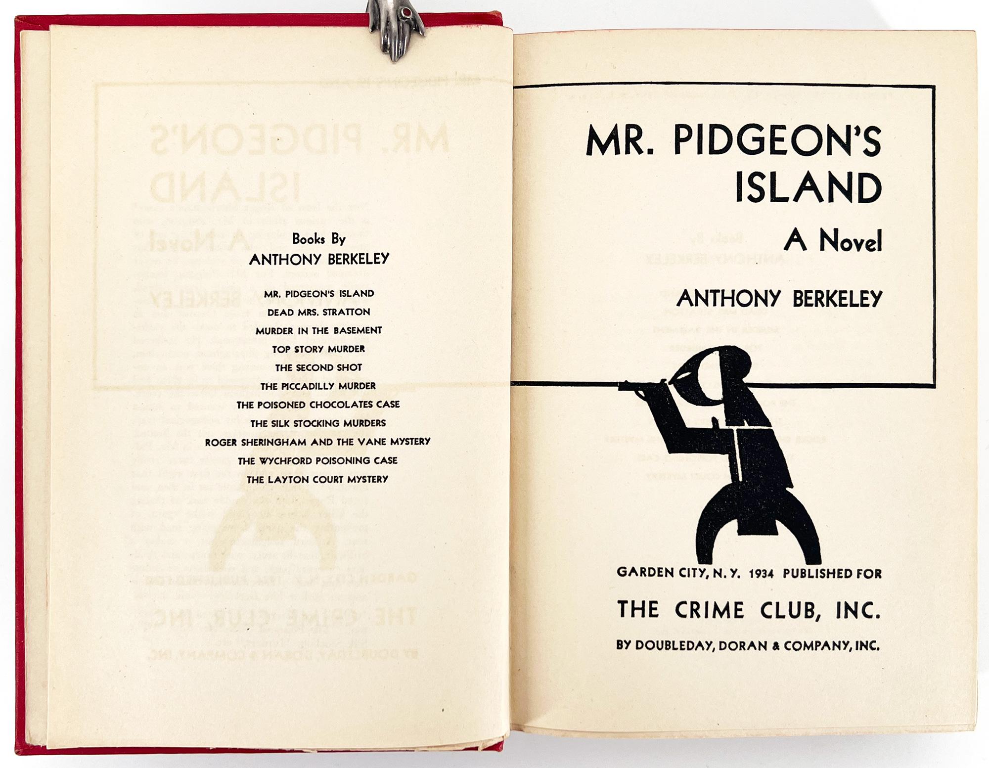 Papier L'île de M. Pidgeon, par Anthony Berkeley en vente