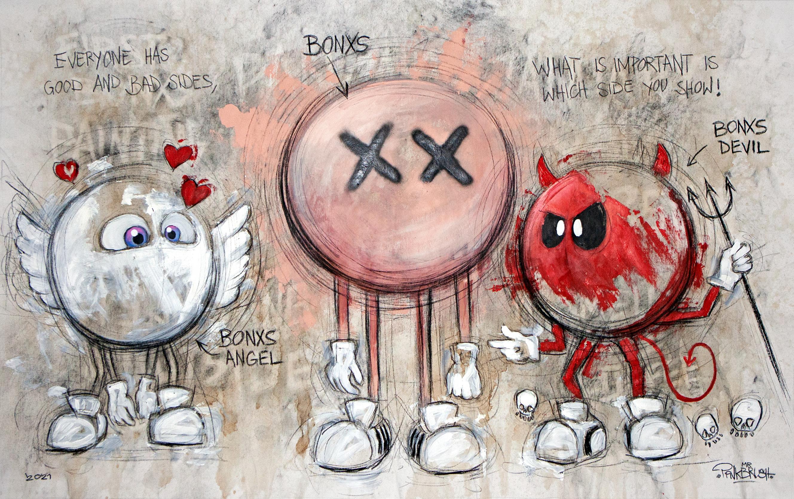 Good And Bad - Mixed media by Mr. Pinkbrush - Painting by Mr Pinkbrush