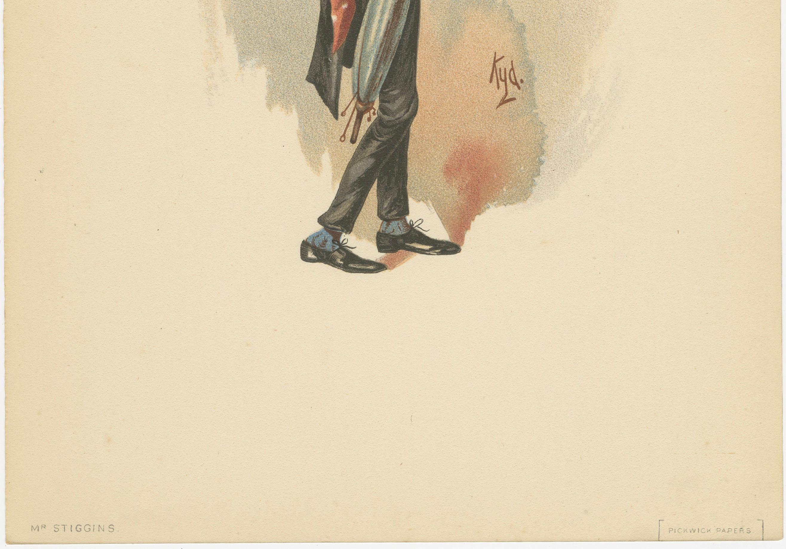 Mr. Stiggins aus den Pickwick Papers - Kyd-Figurendruck nach Dickens, ca. 1889 (Englisch) im Angebot