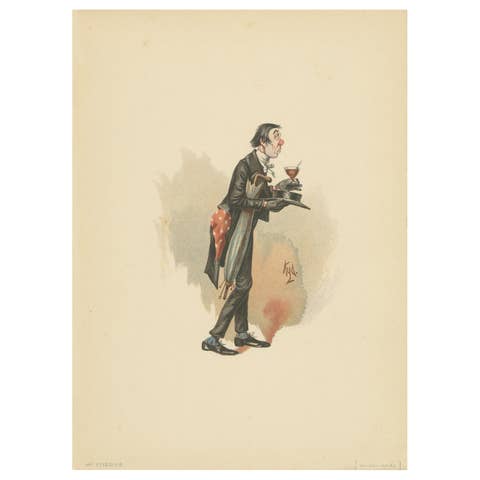 Mr Stiggins from Pickwick Papers – Kyd Character Print after Dickens, ca. 1889