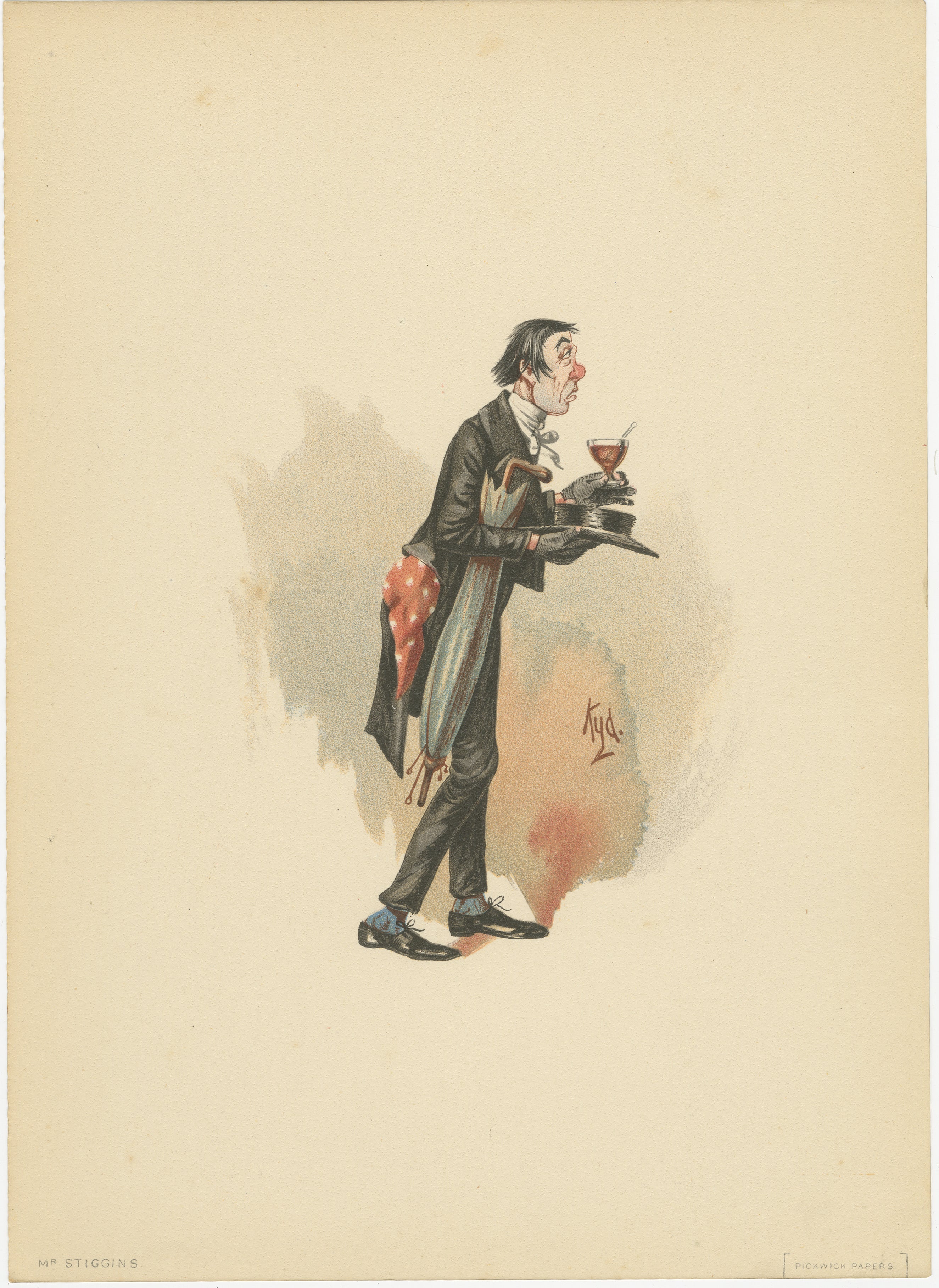 Mr. Stiggins aus den Pickwick Papers - Kyd-Figurendruck nach Dickens, ca. 1889 im Angebot