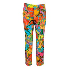 MR TURK Size 30 Multi-Color Print Cotton Zip Fly Casual Pants