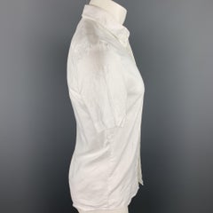 MR. TURK Size XS White Linen / Cotton Button Up Short Sleeve Shirt