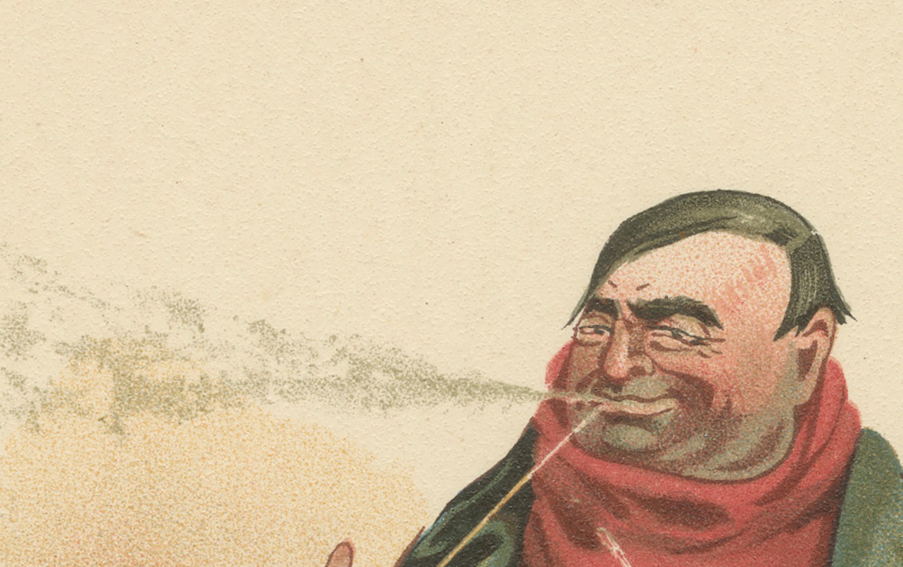 Mr. Weller Senior aus den Pickwick Papers - Viktorianische Lithographie von Kyd, um 1889 (19. Jahrhundert) im Angebot