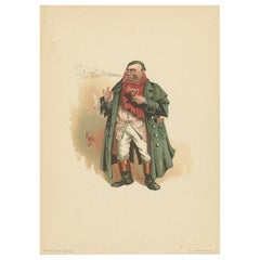 Sr. Weller Senior de Pickwick Papers - Litografía victoriana de Kyd, c.1889
