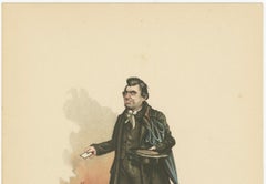 Mr Whackford Squeers from Nicholas Nickleby – Original Dickens Lithograph, 1889