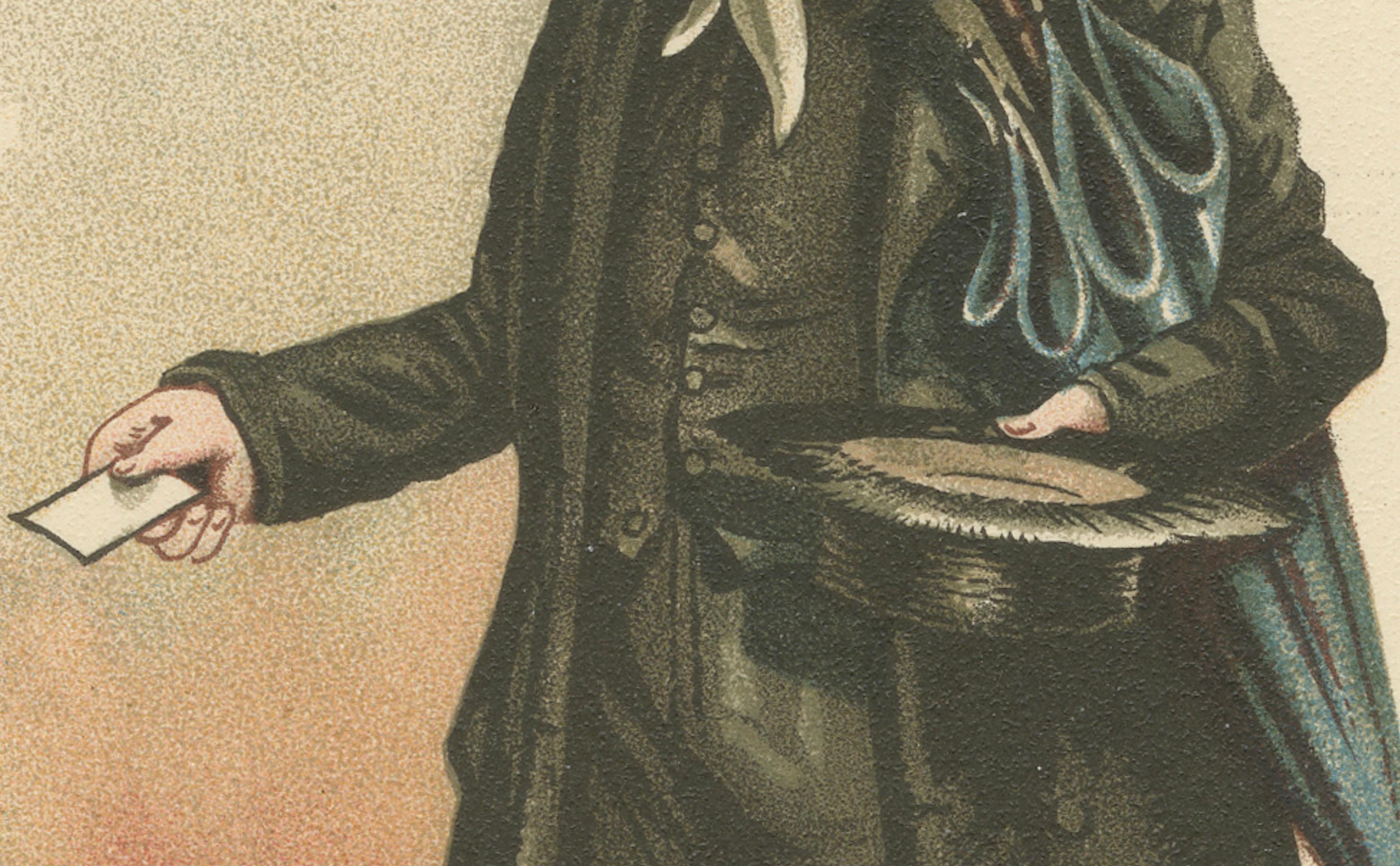 Mr. Whackford Squeers aus Nicholas Nickleby - Original Dickens Lithographie, 1889 (Papier) im Angebot