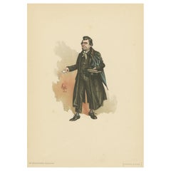 Mr Whackford Squeers de Nicholas Nickleby - Litografía original de Dickens, 1889