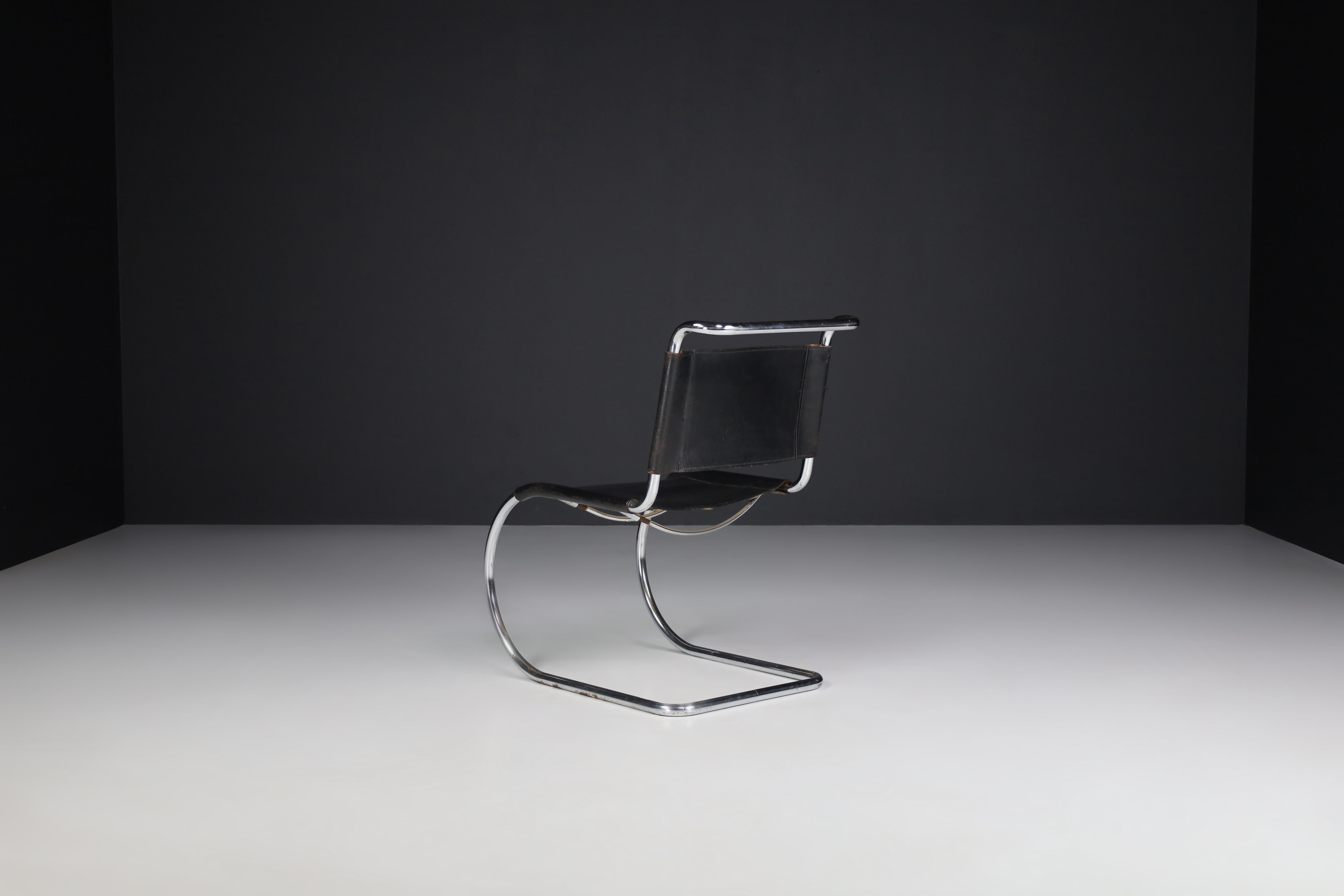 Leather MR10 Cantilever Chair by Ludwig Mies van der Rohe, Germany, 1970s