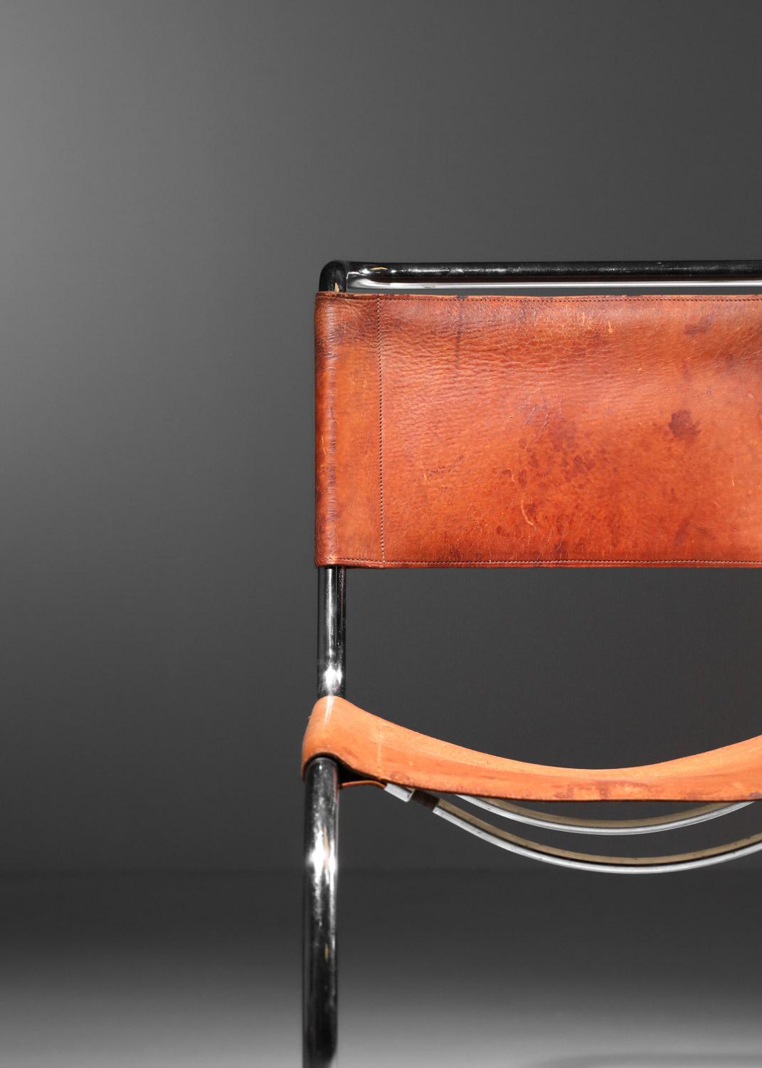 MR10 Stuhl von Mies van der Rohe, Erstausgabe von Thonet, in Leder und verchromt im Angebot 5