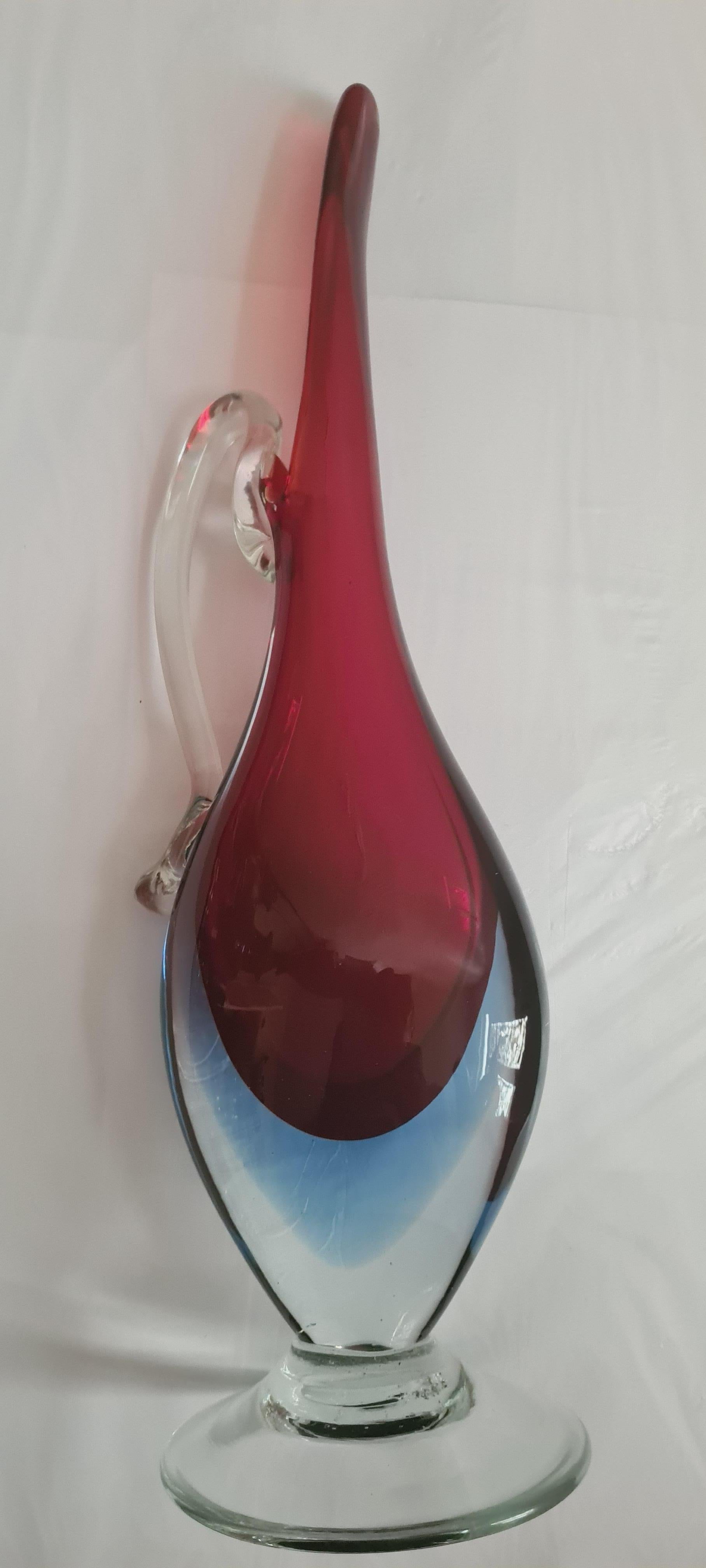Sommerso-Vase und Karaffe aus Muranoglas von Flavio Poli (Art nouveau) im Angebot