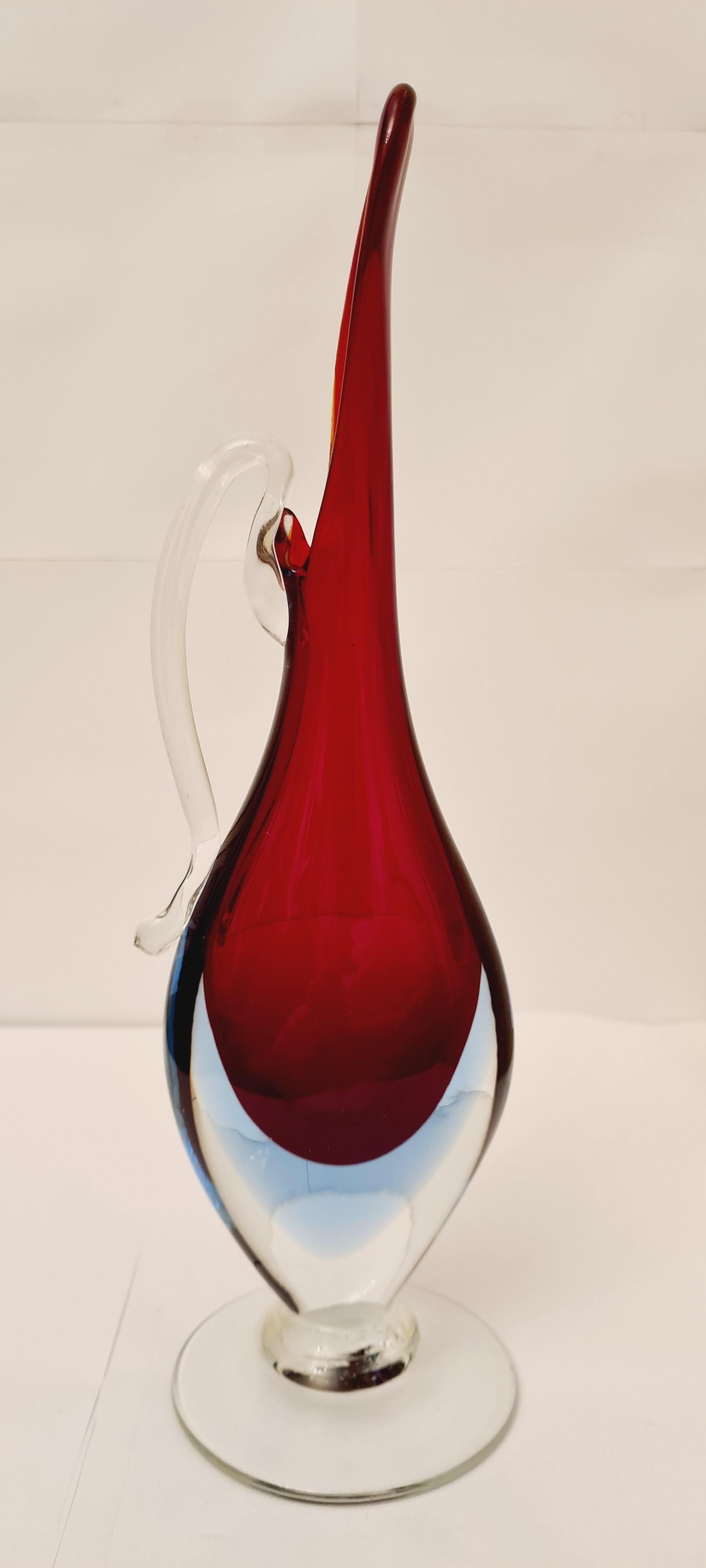 Other Murano Glass Sommerso Vase and Carafe by Flavio Poli For Sale