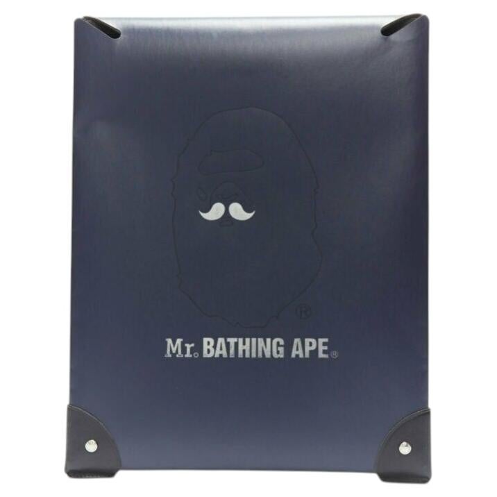 MR.BATHING APE GLOBE-TROTTER 2011 navy blue envelope document case valcan fiber For Sale