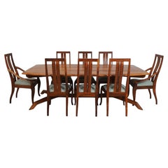Modern Tiger Maple Dining Table & Chairs by M. Riley Studio, USA