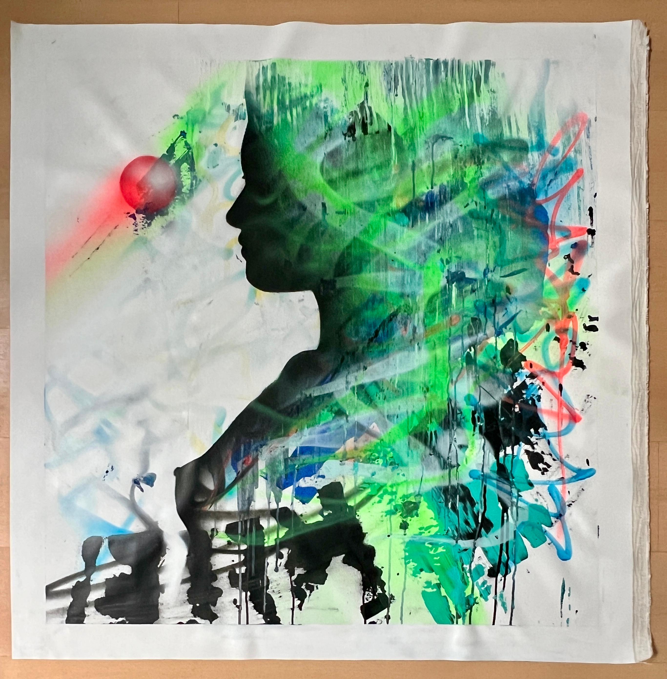 Street Girl von Mrkas – Painting von MRKAS