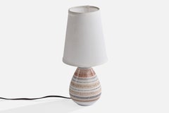 Mørkøv Keramikfabrik, Table Lamp, Ceramic, Fabric, Denmark, c. 1960s