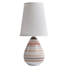Mørkøv Keramikfabrik, Table Lamp, Ceramic, Fabric, Denmark, c. 1960s