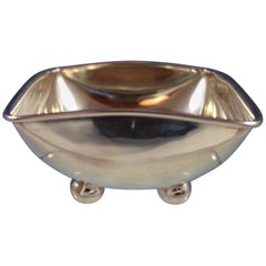 MRR of Taxco Mexican Mexico Sterling Silver Square Bowl with Applied Feet