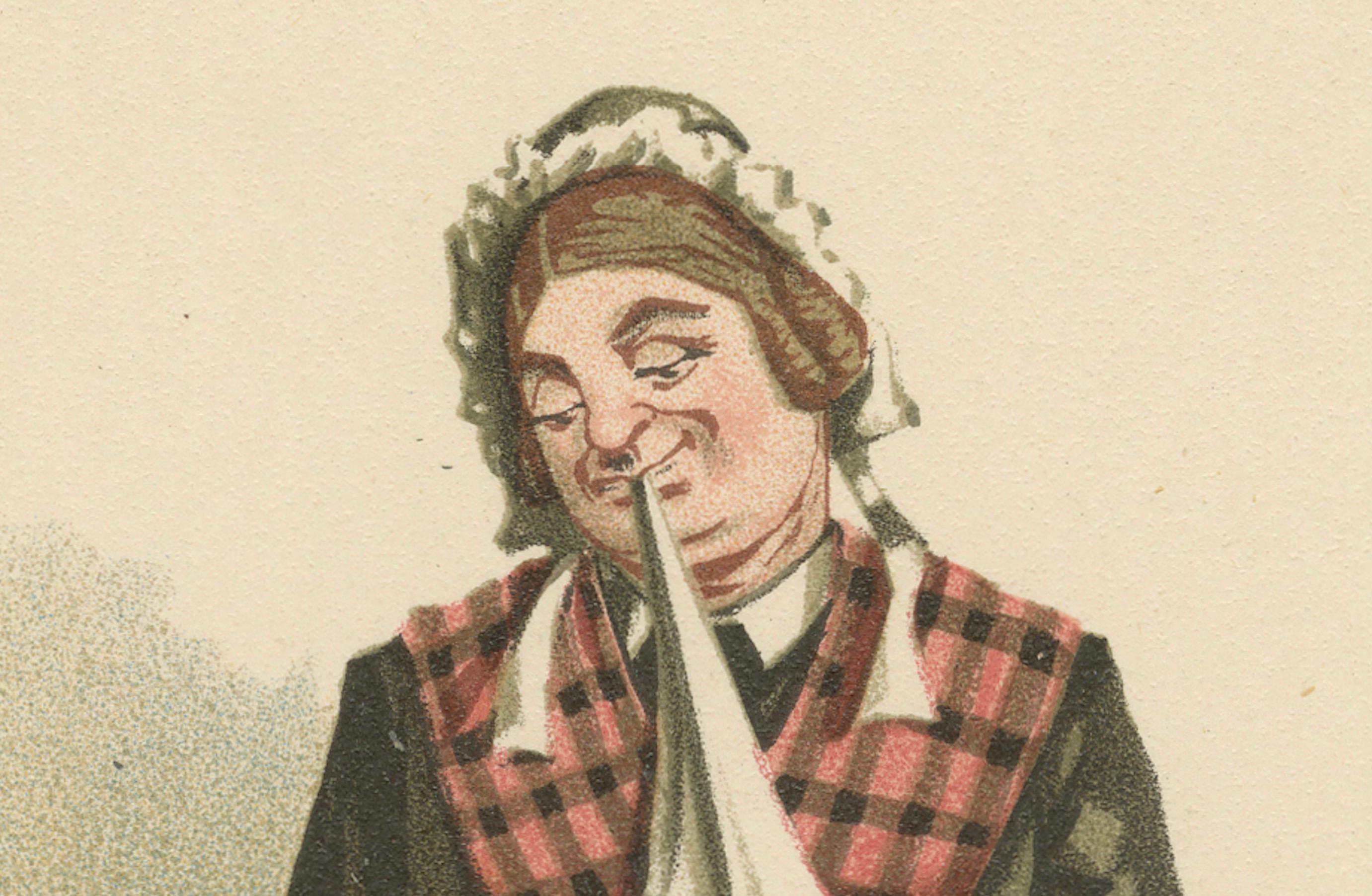 Mrs. Bardell aus den Pickwick Papers - Komischer Charakterdruck nach Dickens, ca. 1889 (19. Jahrhundert) im Angebot