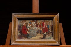 Mrs. Murray Delaying the British Officers  Framed M. Hicks Oil Painting, Signed