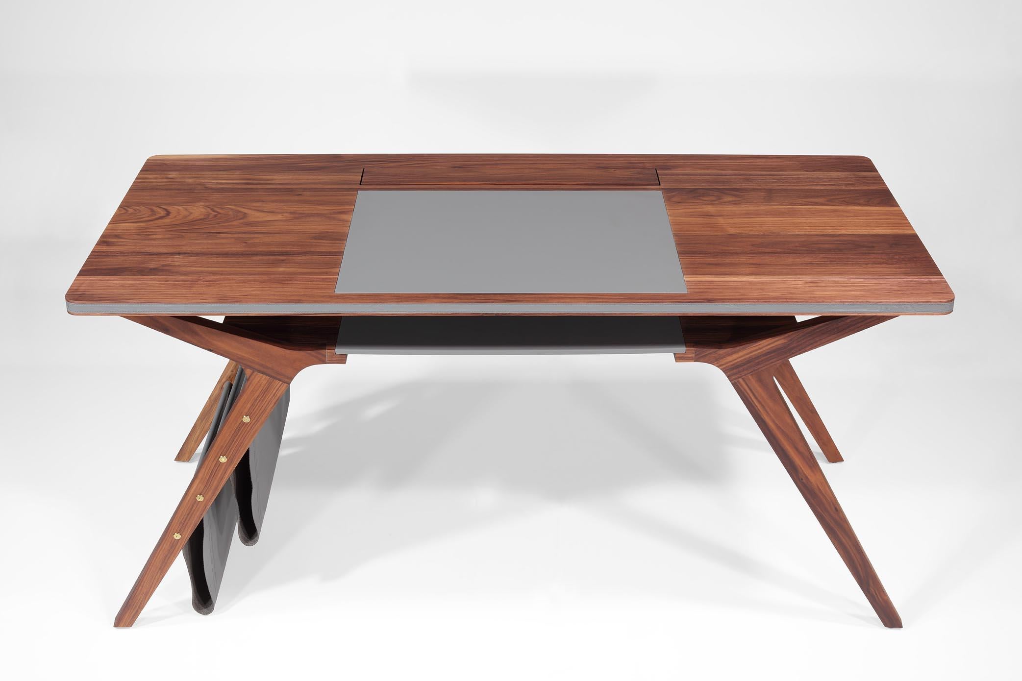 Escritorio Sra. Note 160cm Madera de Nogal. Ebonizado en venta