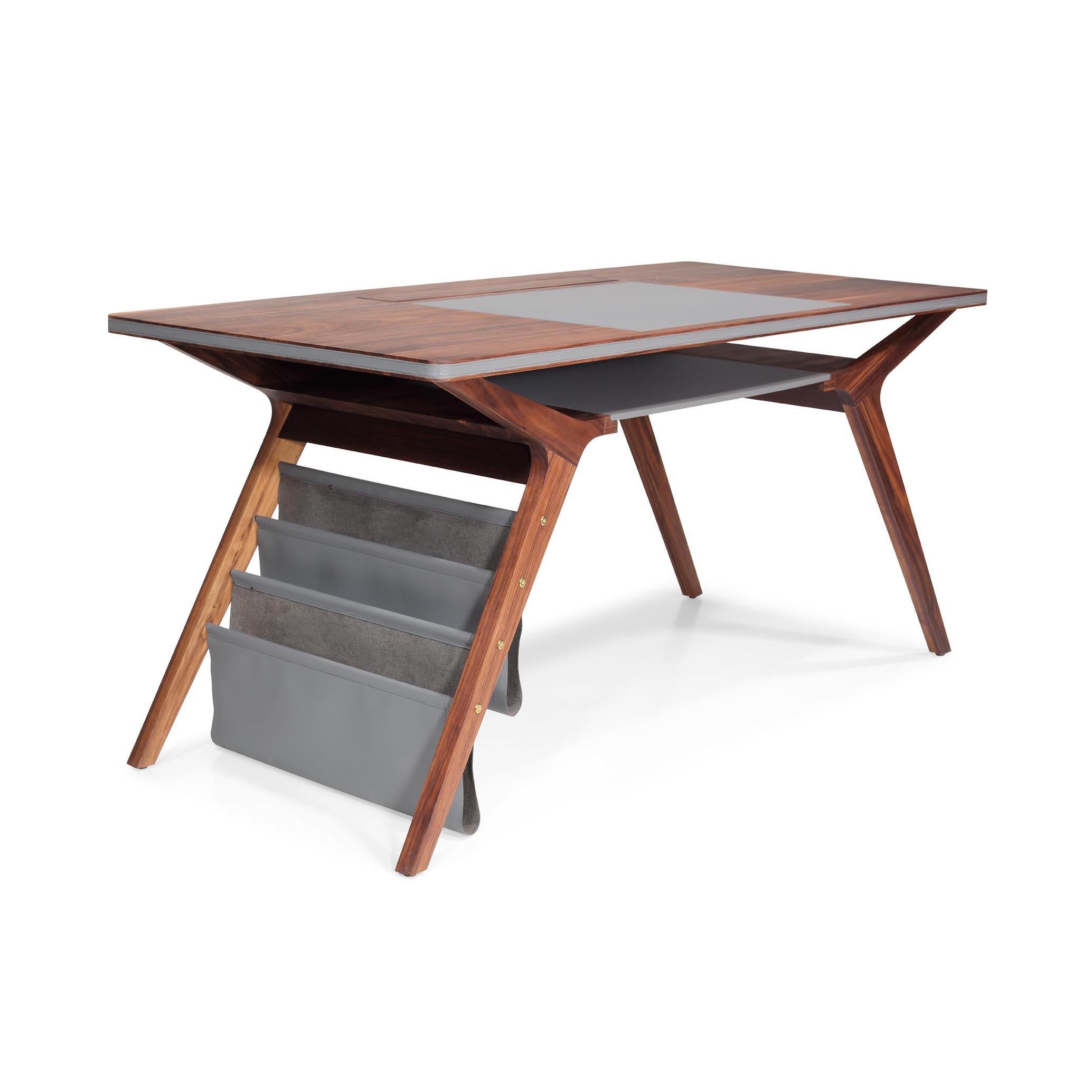 Portugais Bureau Mrs. Note - Noyer - 190cm en vente