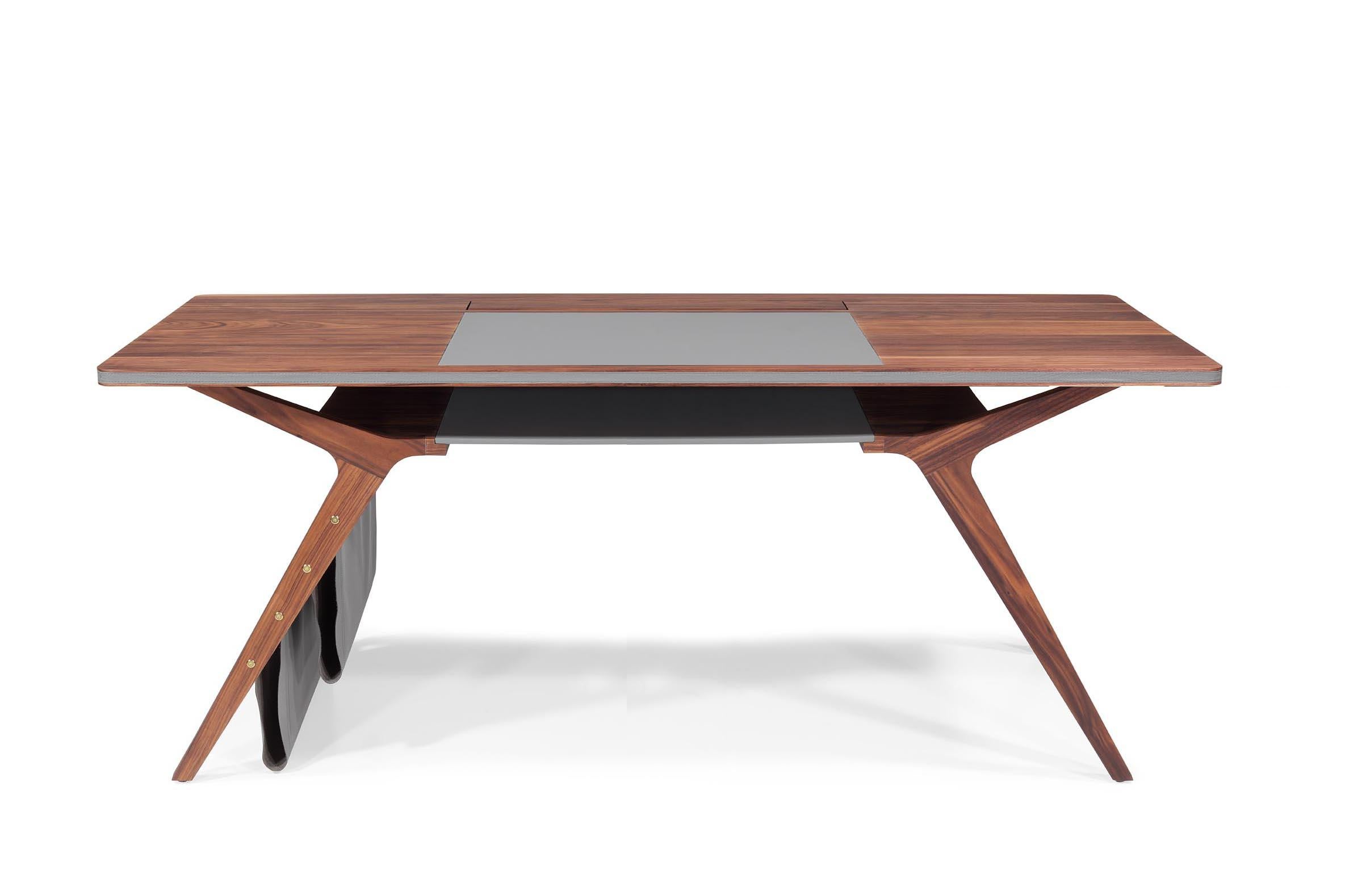 Hand-Crafted Mrs. Note Desk - Walnut - 190cm For Sale