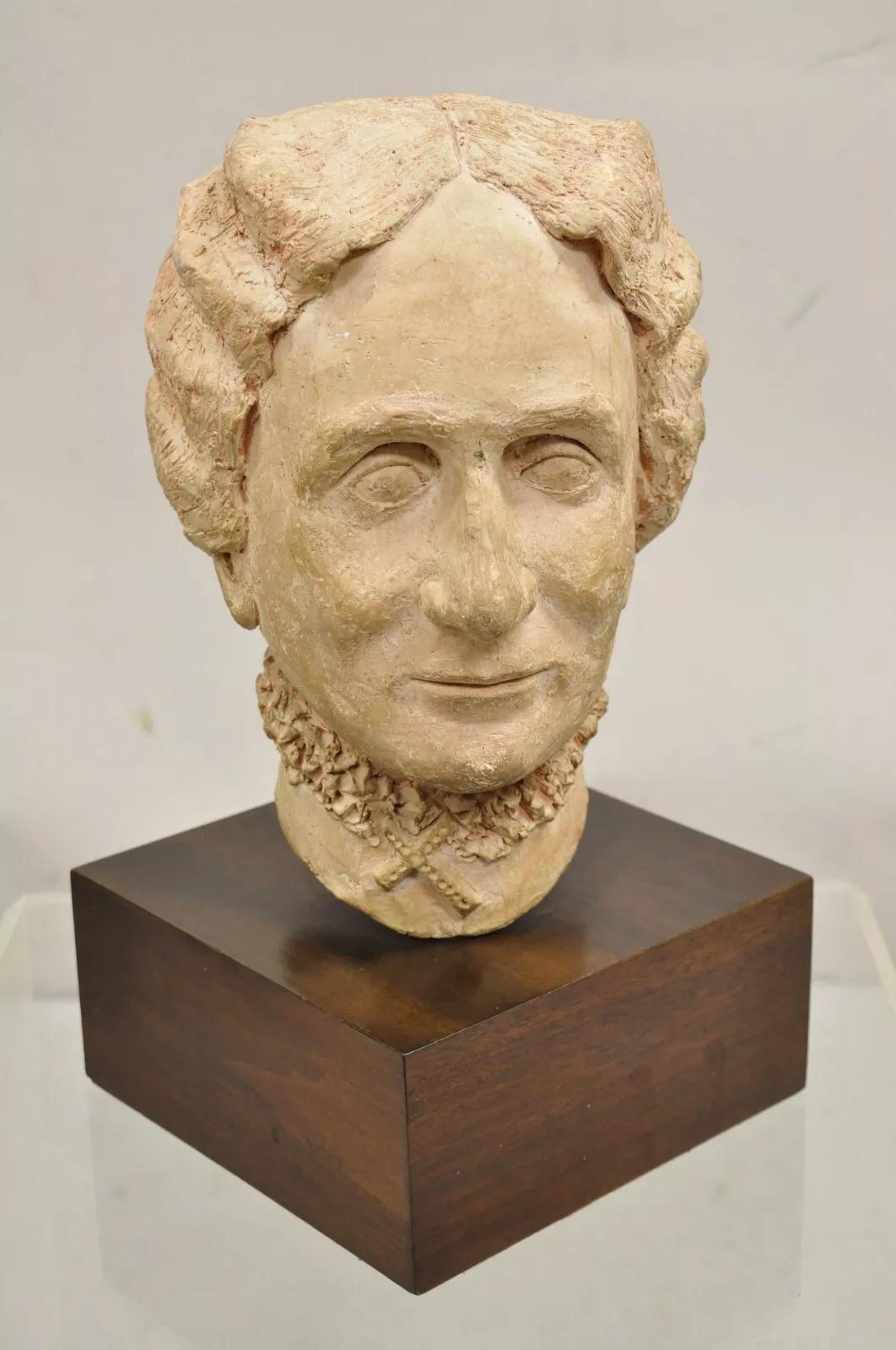 Unknown Mrs. Somson Ceramic Pottery Bust Sculpture by Jacobsen (Peppi) of Cokeville WY For Sale