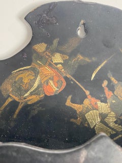 Boîte murale ou Vide Poche mural, du Japon, 19ème siècle, laqué noir et peint