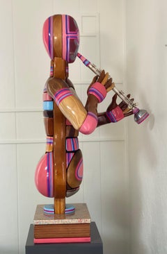 Sra. Burbuja de Daniel Meyer Escultura de mujer en madera y acrílico