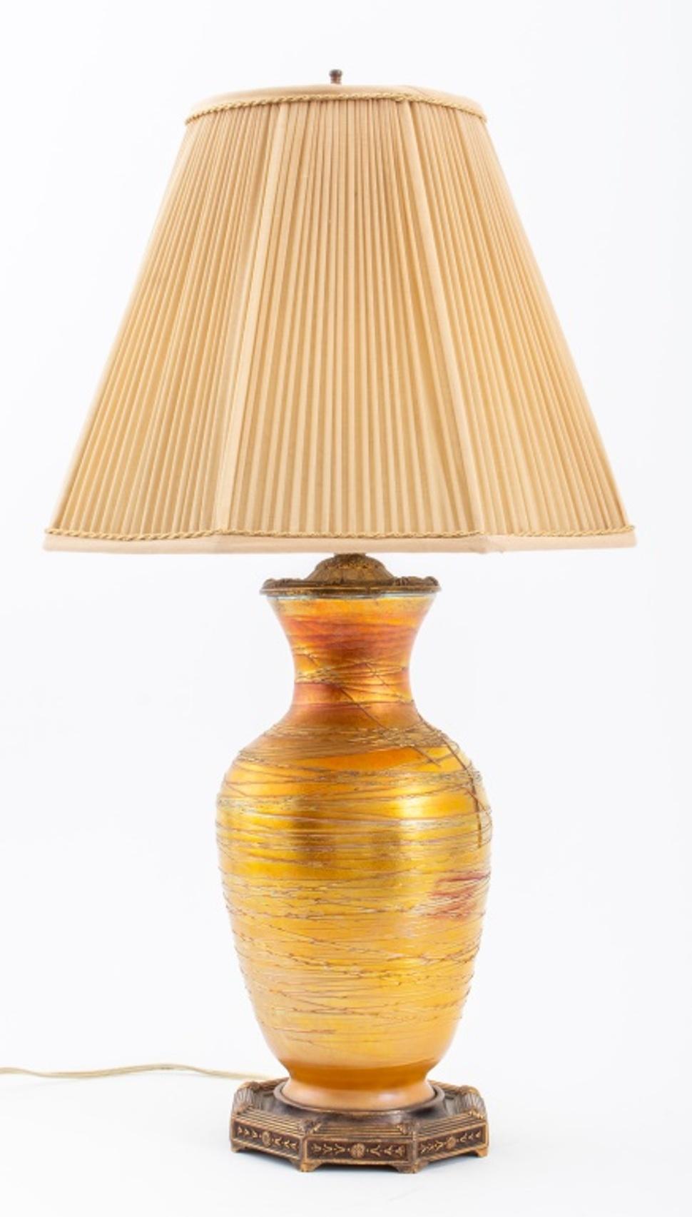 M.S. Co. Lamp with Durand Glass Vase Base For Sale 5