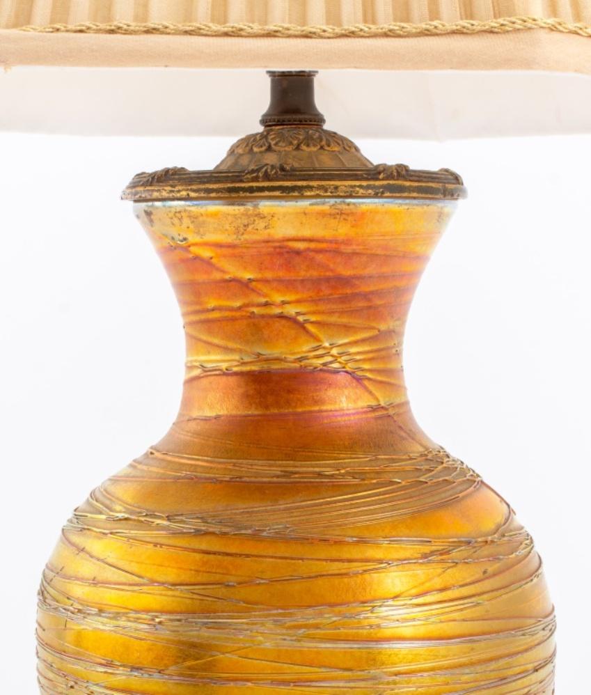 20th Century M.S. Co. Lamp with Durand Glass Vase Base For Sale