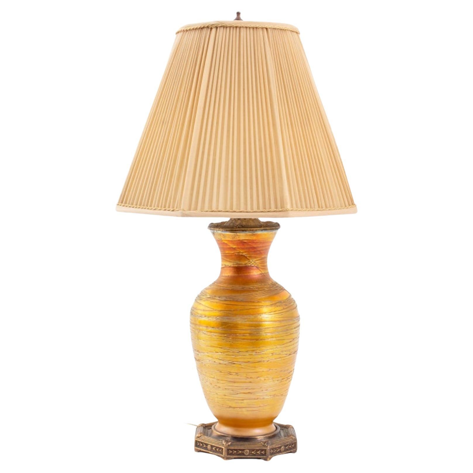 M.S. Co. Lamp with Durand Glass Vase Base For Sale