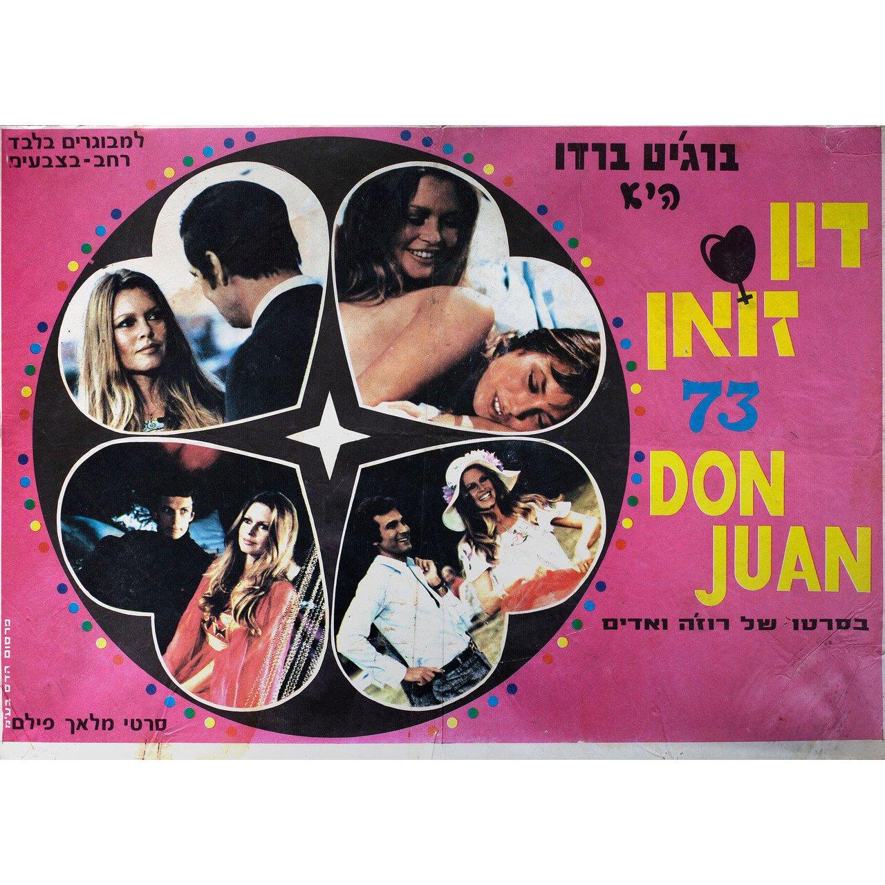 Original 1973 Israeli B2 poster for the film Ms. Don Juan (Don Juan ou Si Don Juan etait une femme...) directed by Roger Vadim with Brigitte Bardot / Robert Hossein / Mathieu Carriere / Michele Sand. Very good fine condition, rolled. Please note:
