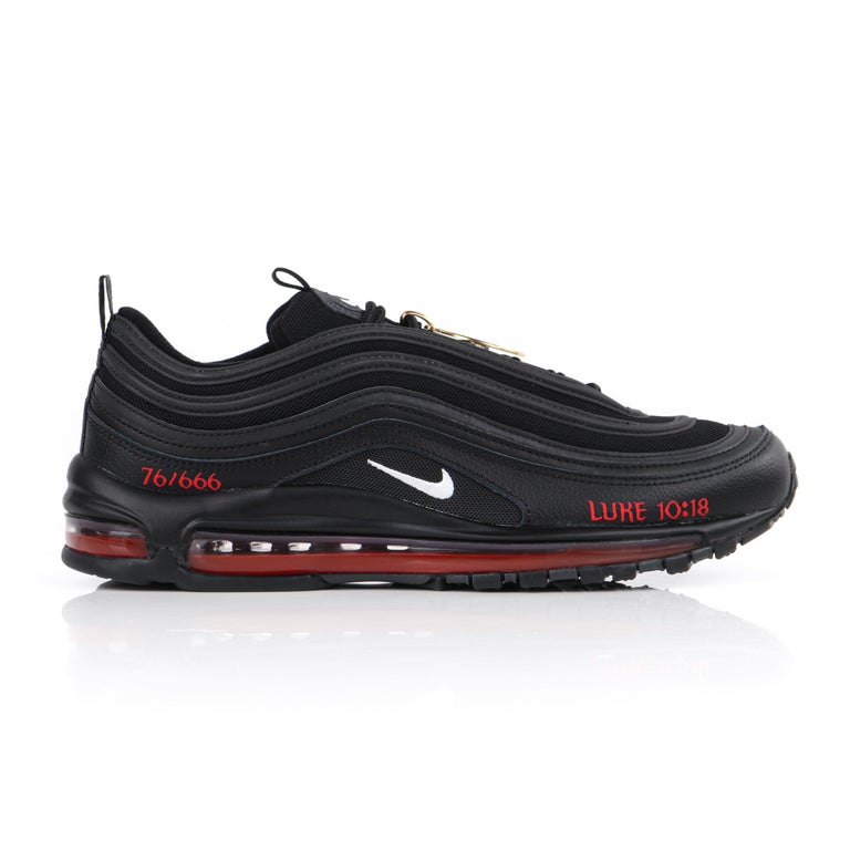 MSCHF and Lil Nas X "Satan" Limited Edition Schwarze Nike Air Max Sneakers  76/666 NIB im Angebot bei 1stDibs