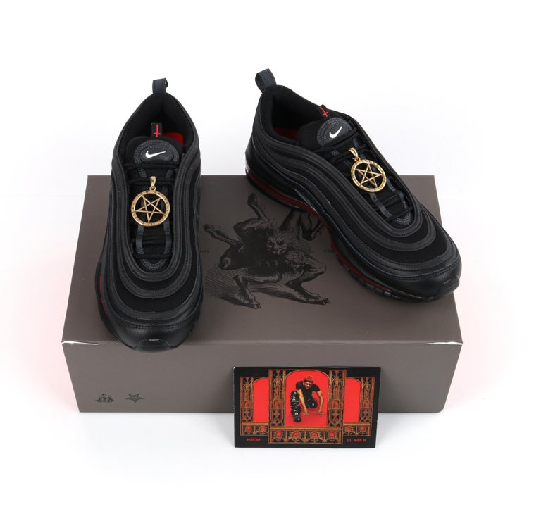 MSCHF and Lil Nas X “Satan” Limited Edition Black Nike Air Max Sneakers  76/666 NIB For Sale at 1stDibs | nike 666, air max 76, lil nas x shoes