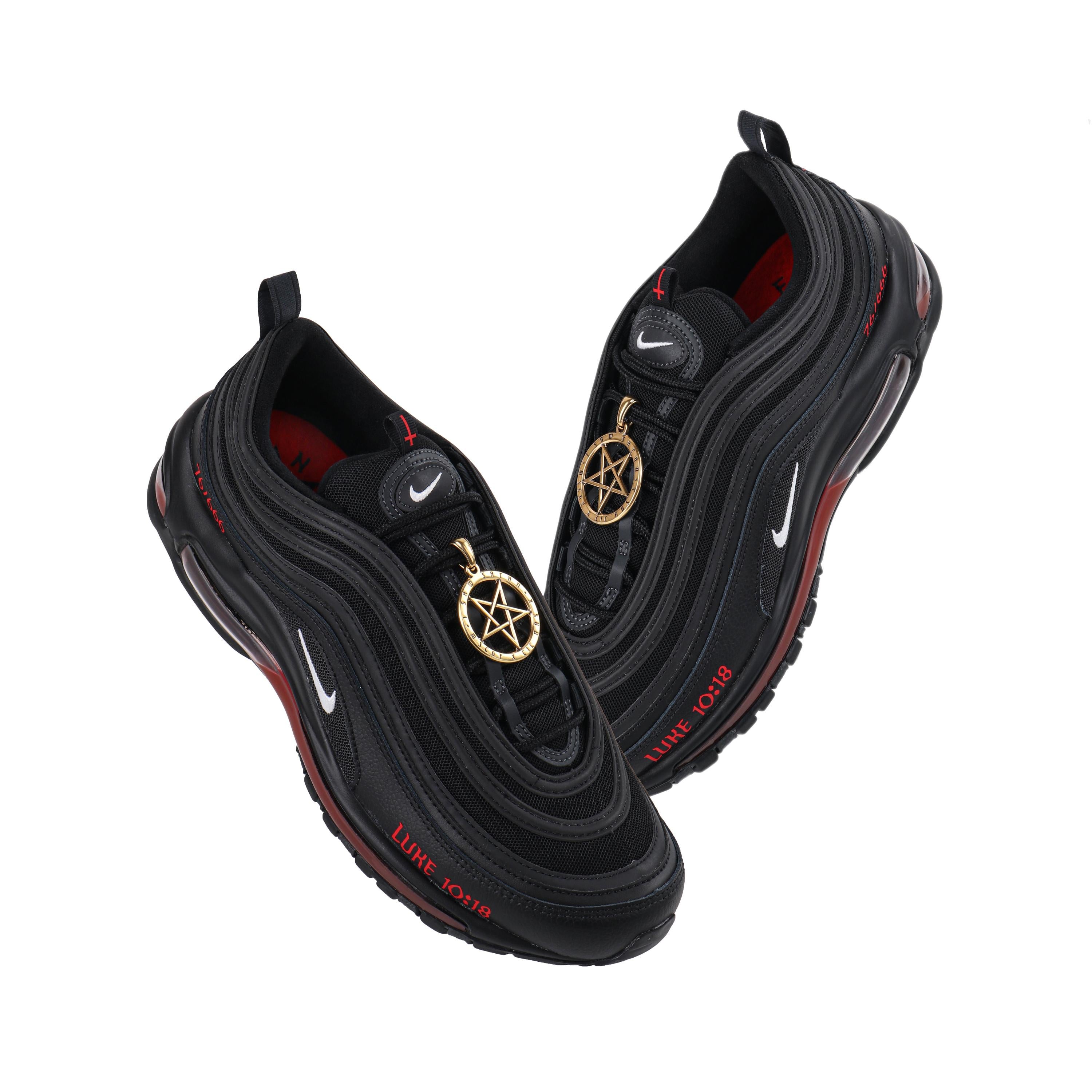 MSCHF and Lil Nas X “Satan” Limited Edition Black Nike Air Max Sneakers 76/ 666 NIB For Sale at 1stDibs | satan shoes nike, nike satan shoes, lil nas x  nike shoes