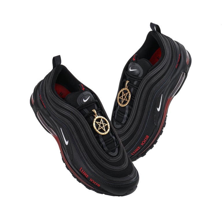 MSCHF and Lil Nas X “Satan” Limited Edition Black Nike Air Max Sneakers  76/666 NIB For Sale at 1stDibs